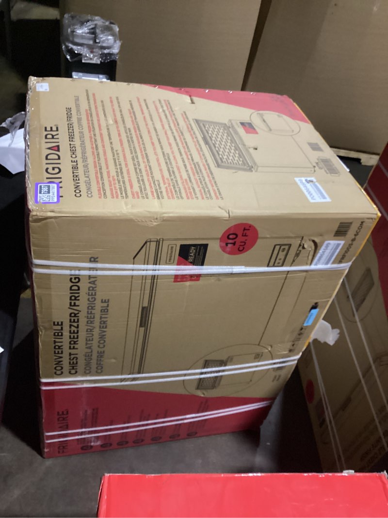 Condition photo showing New/Like New for Frigidaire 10.3 Cu. ft. Chest Freezer  Garage Ready  EFRF1005  White