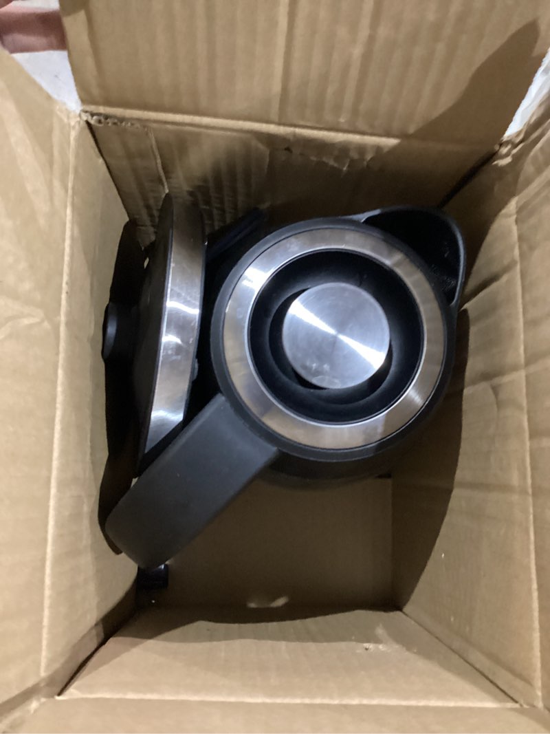 Condition photo showing New/Like New for Chefman Electric Kettle, 1.8L 1500W, Hot Water Boiler, Removable Lid for Easy Cleaning, Auto Shut Off, Boil-Dry Protection, Stainless Steel Filter, BPA Free, Borosilicate Glass Electric Tea Kettle Black