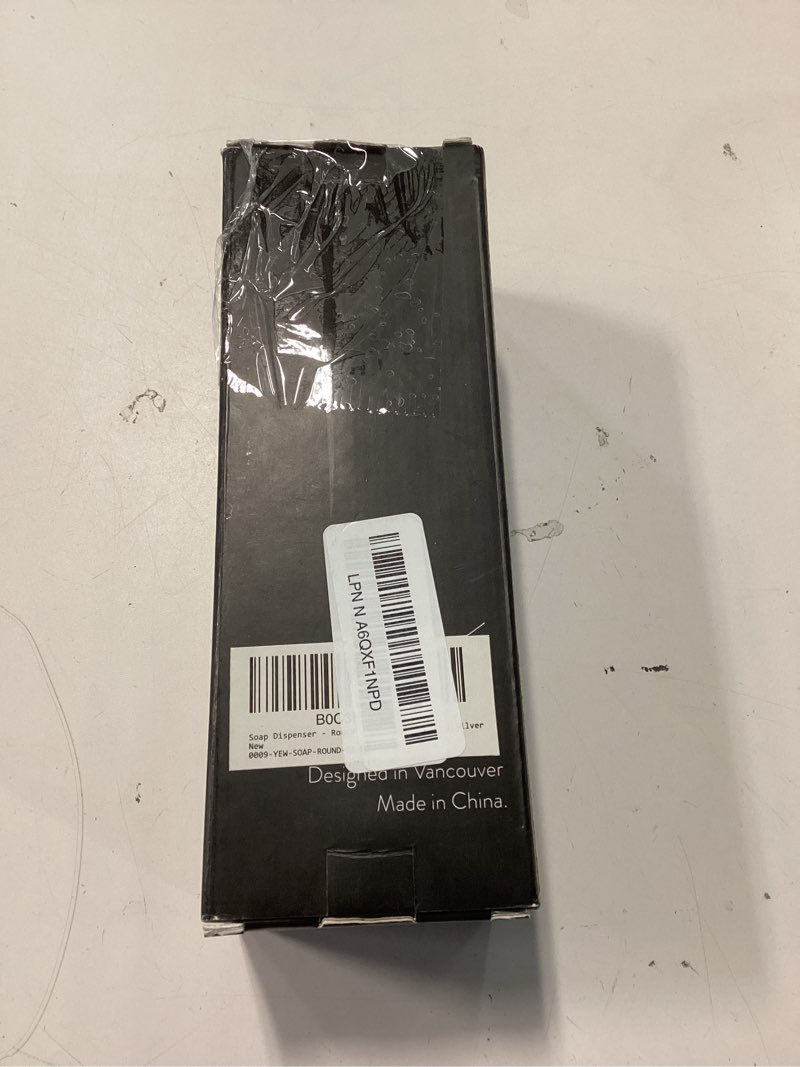 Condition photo showing New/Like New for Silver Soap Dispenser for Kitchen & Bathroom – 15 oz Refillable Resin Pump Bottle for Dish Soap, Hand Soap, Shampoo, Conditioner – Modern Countertop Dispenser with Non-Slip Protective Pads