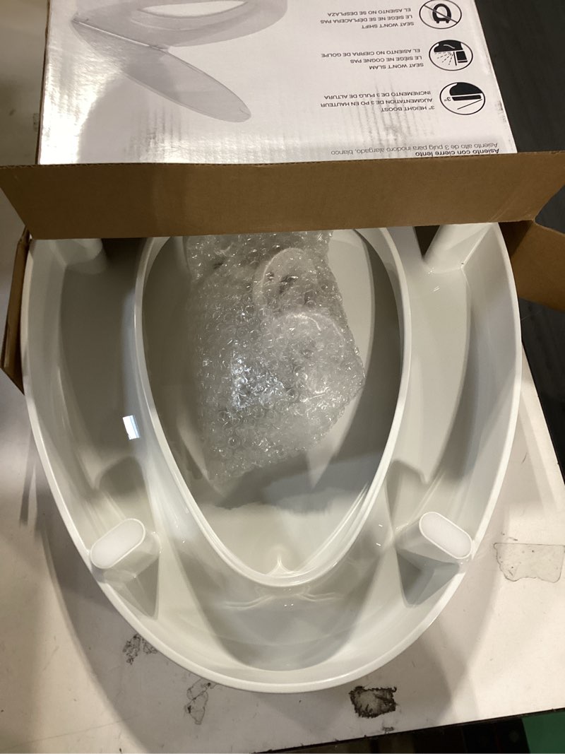Condition photo showing Good Condition for kohler 25875-0 hyten 3" height, elevated soft close elongated toilet seat, contoured seat with grip-tight bumpers, quick-attach hardware, no slam toilet seat, white white elongated