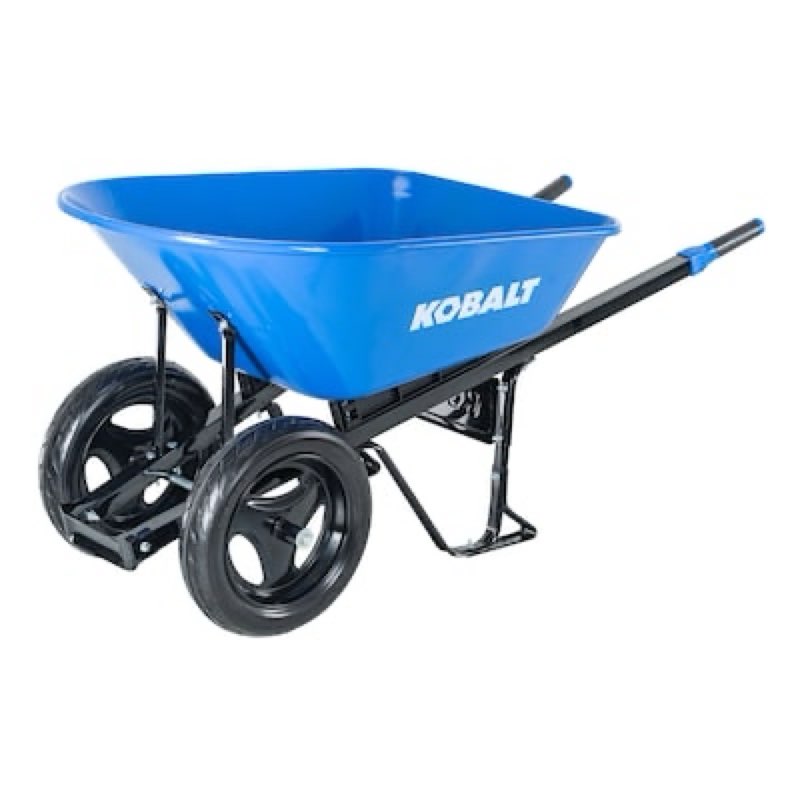 kobalt 7-cu ft 2 wheel steel push wheelbarrow flat-free tire