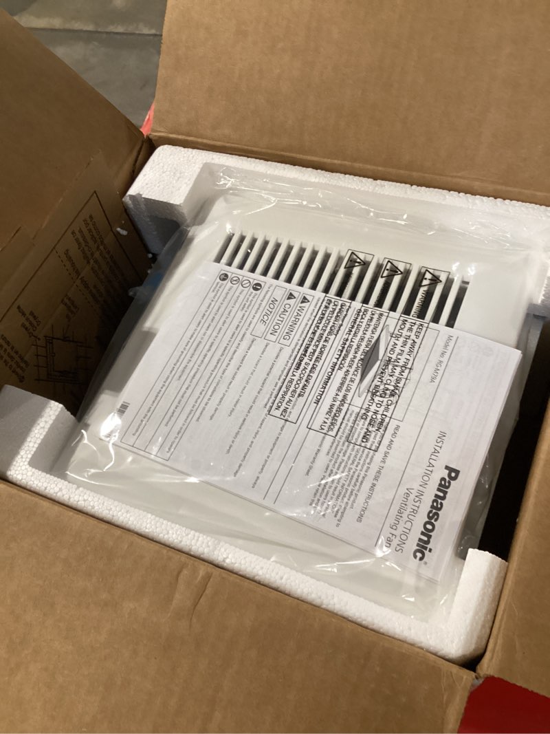 Condition photo showing Good Condition for panasonic whisper mighty pick-a-flow 70/90 cfm ceiling/wall bathroom exhaust fan, energy star with 9 in. x 9 in. grille footprint