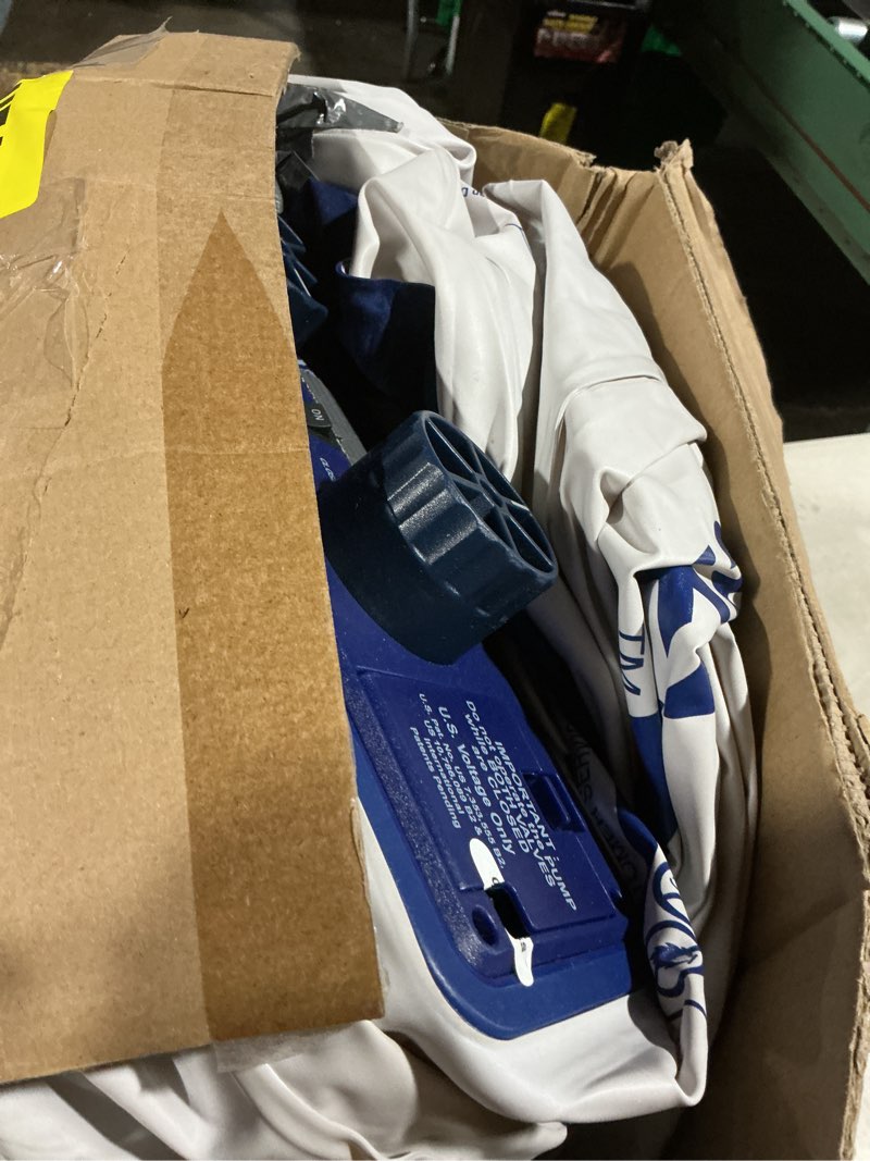 Condition photo showing As Is for COMMOUDS Twin Air Mattress with Built-in Pump, 18" Raised Blow up Mattress, Comfort Inflatable Mattress with Waterproof Flocked Top, Portable Airbed for Guests, Camping, Home & Travel Use, 330lbs Max Twin 18inch