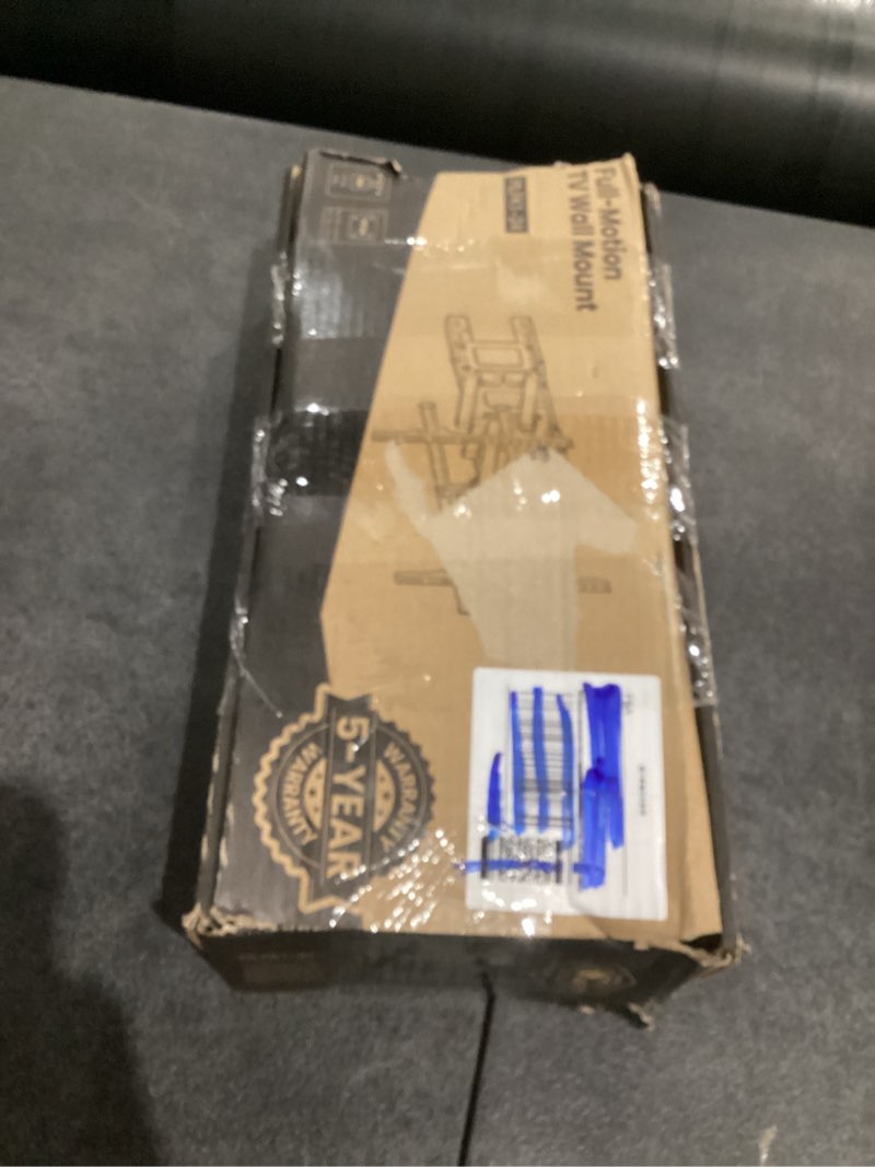 Condition photo showing As Is for 24 Inch Full Motion TV Wall Mount for Most 37 50 55 65 75-84 Inch TVs, Articulating Arms with Swivel Tilt Rotation Flat Curved, Extension to Wood Stud up to 132lbs Max VESA 600x400mm by Pipishell Fits 37-84" TVs / Max 24" Wood Stud