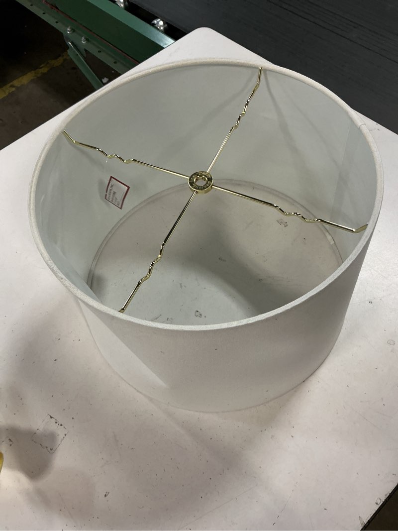 Condition photo showing Good Condition for Royal Designs, Inc. HB-610-14WH Shallow Drum Hardback Lamp Shade, 13 x 14 x 9, White 13 x 14 x 9 White