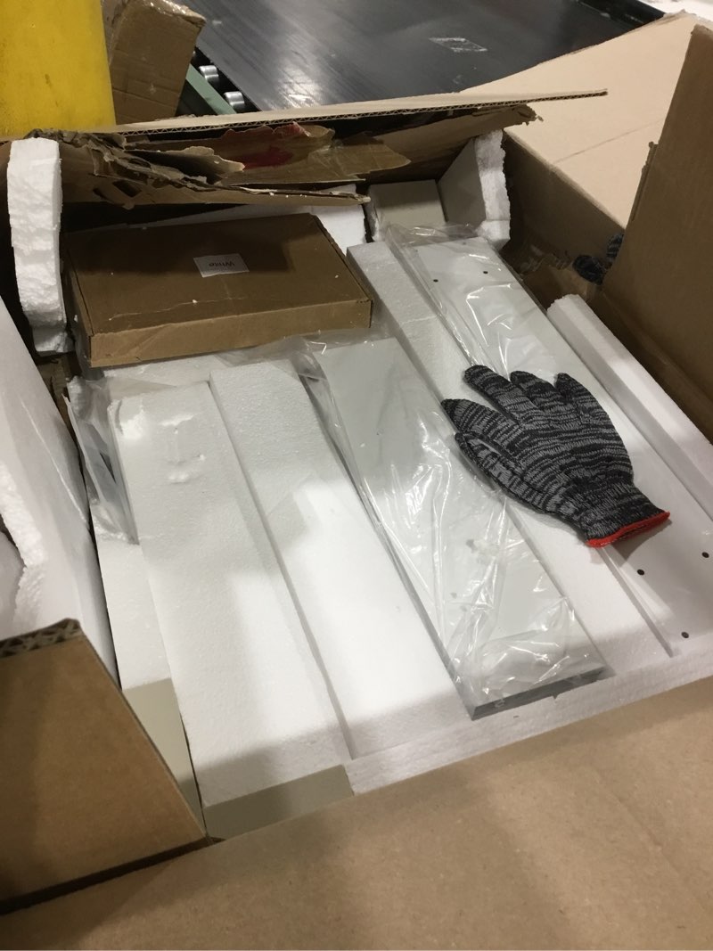 Condition photo showing As Is for TETOTE 14 x 18 Medicine Cabinet with Tempered Beveled Mirror White Bathroom Mirror with Storage Aluminum Cabinet DTC Hinges, Stepless Adjustable Shelves, Recessed/Surface-Mounted 18"L x 14"W White