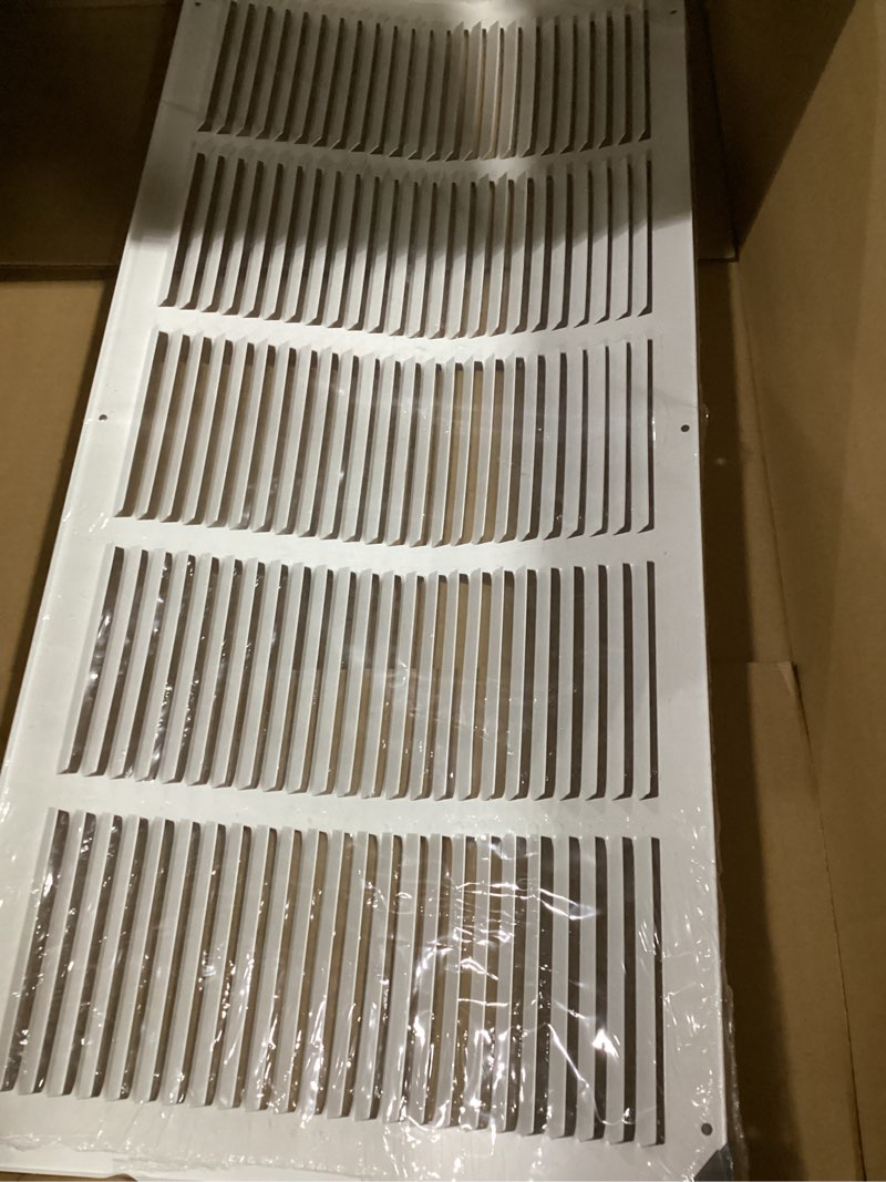HVAC Premium 28'' x 12'' [Duct Opening] Flat Stamped Steel Return Air Grille - Sidewall and Ceiling 