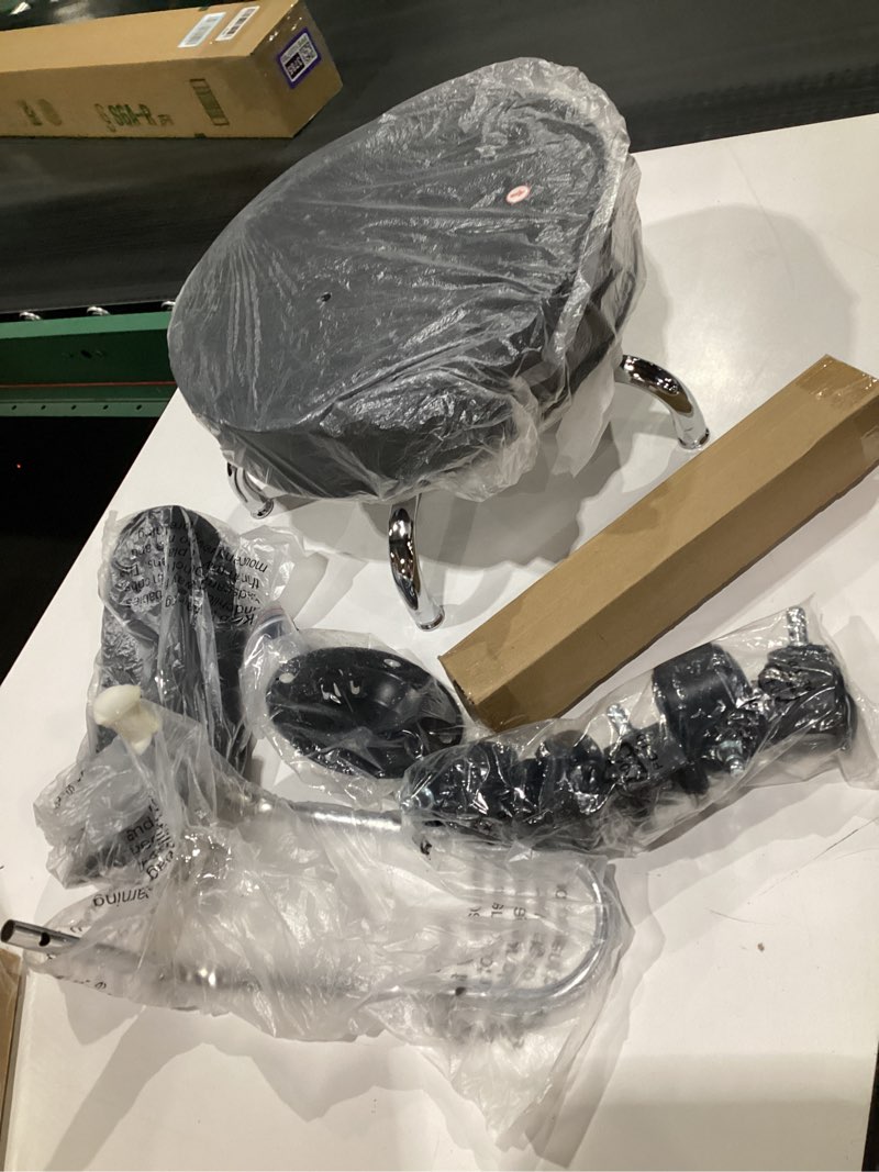 Condition photo showing Good Condition for KKTONER PU Leather Rolling Stool Mid-Back with Footrest Height Adjustable Office Computer Home Drafting Swivel Task Chair with Wheels (Black)