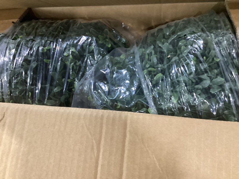 Condition photo showing New/Like New for artificial boxwood ball bush 27" tree uv resistance rated with spike. easy to push in the ground.plant looks great in a planter anywhere. indoor/outdoor decor 2 pack boxwood green 2