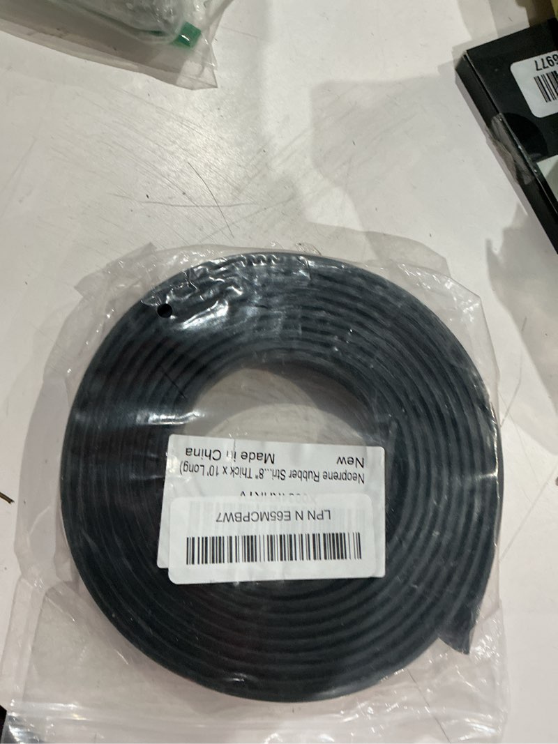 Condition photo showing Good Condition for neoprene rubber strips self adhesive solid rubber sheets, rolls & strips for diy gaskets crafts pads seals warehouse flooring neoprene sheet with adhesive backing (1" wide x 1/8" thick x 10' long) 1” wide x 1/8" thick x 10' long 1