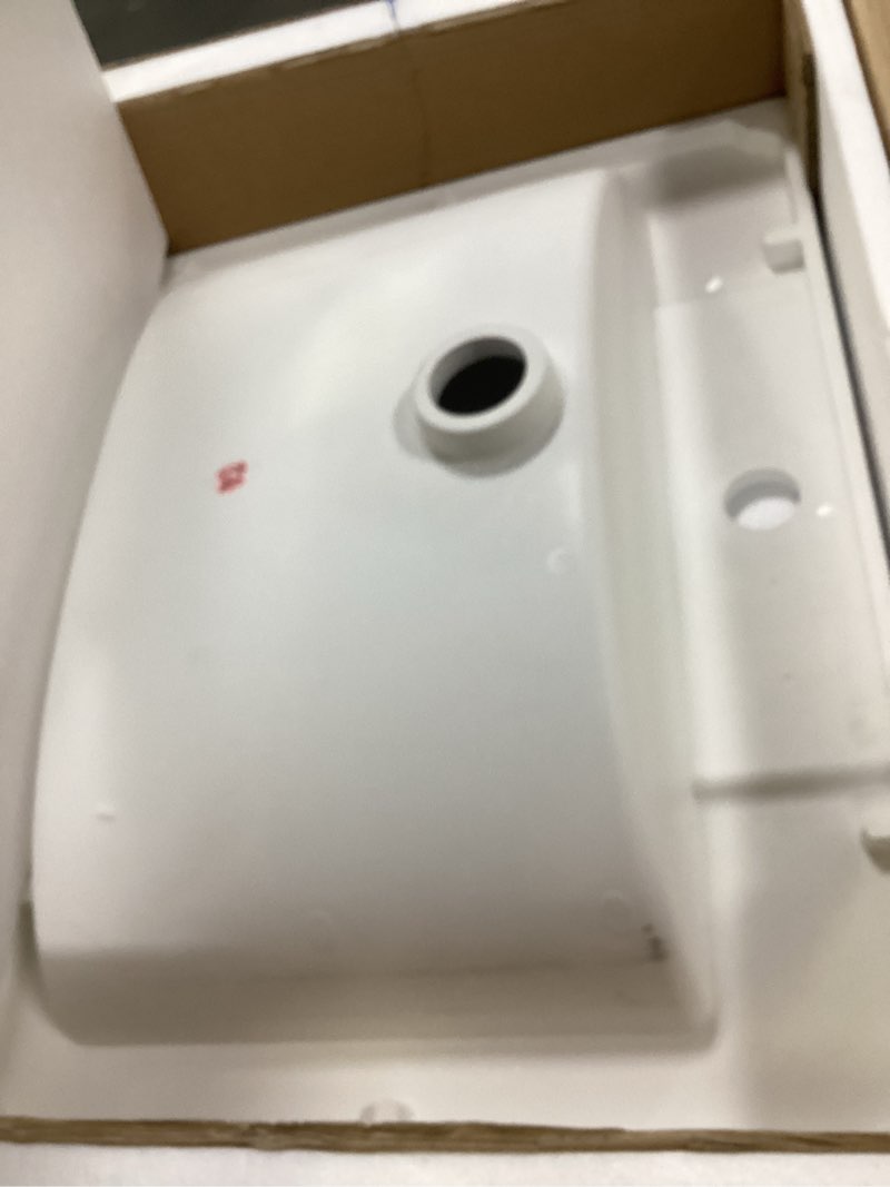 Condition photo showing As Is for (MISSING SCREW NUTS AND BOLTS TO PUT IT TOGETHER )24 Inches Modern MDF Bathroom Vanity with Sink, Wall Mounted Floating Cabinets w/Double Drawers, Black Handles, White Resin Sink Combo Set (Black, 24") Black 24"