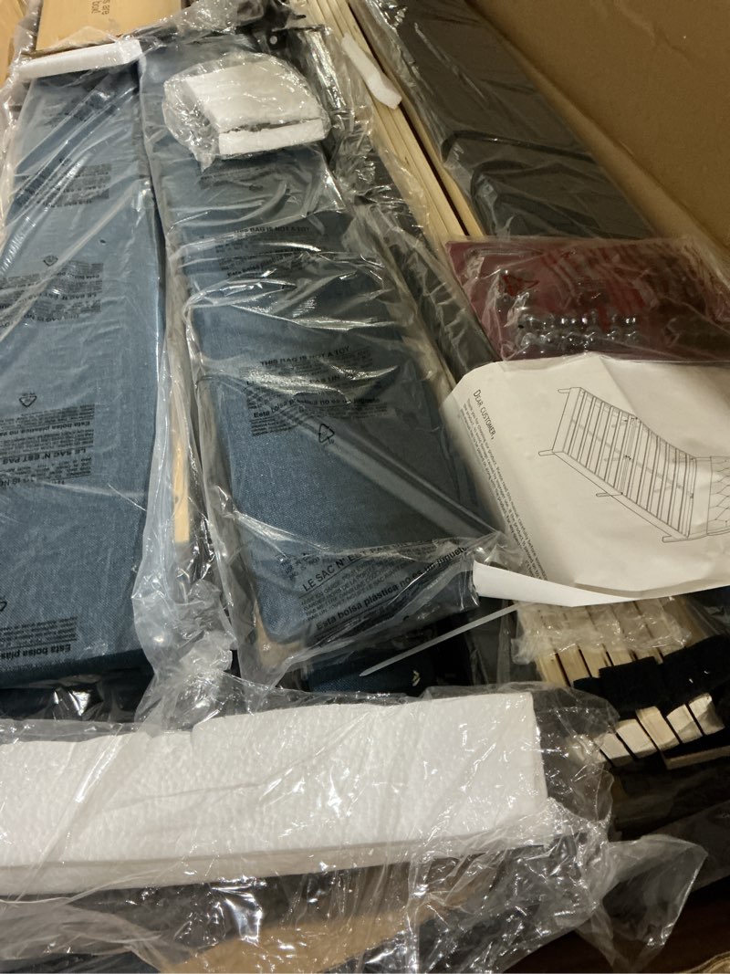Condition photo showing New/Like New for similar blue solid wood platform bed