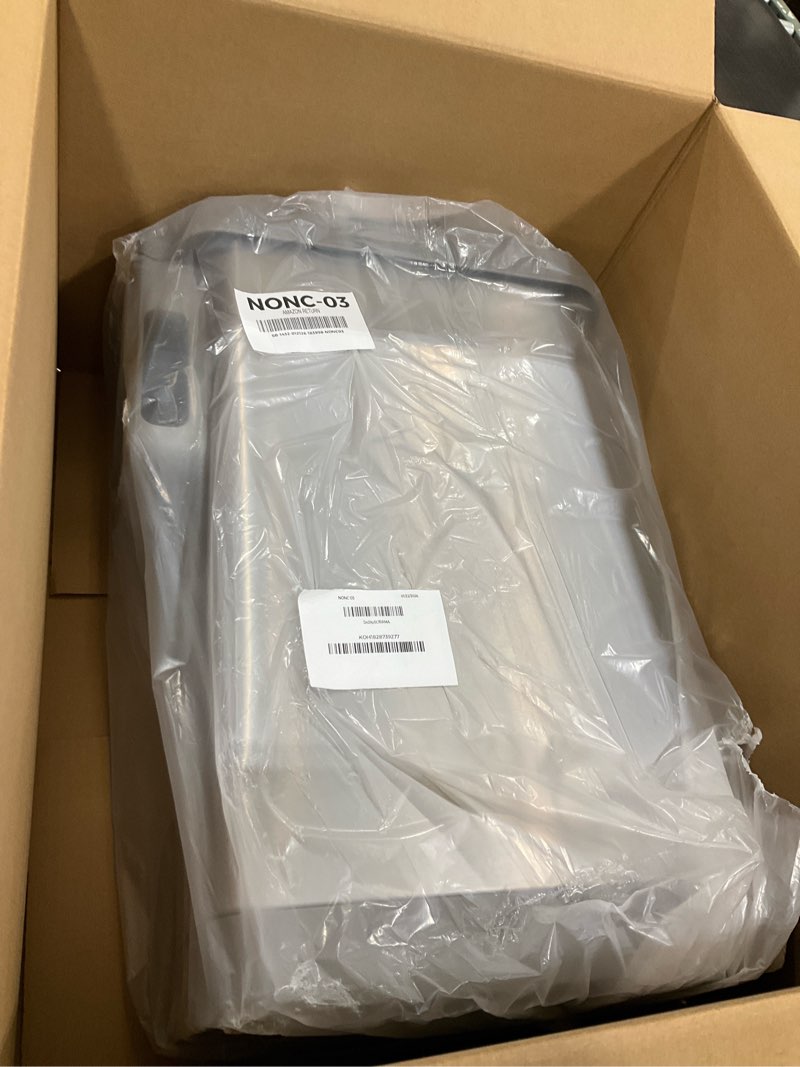 Condition photo showing Good Condition for Glad Slim Trash Can with Clorox Odor Protection - Narrow Kitchen Garbage Bin with Soft Close Lid, Step On Foot Pedal and Waste Bag Roll Holder, All Stainless, 45 Liter