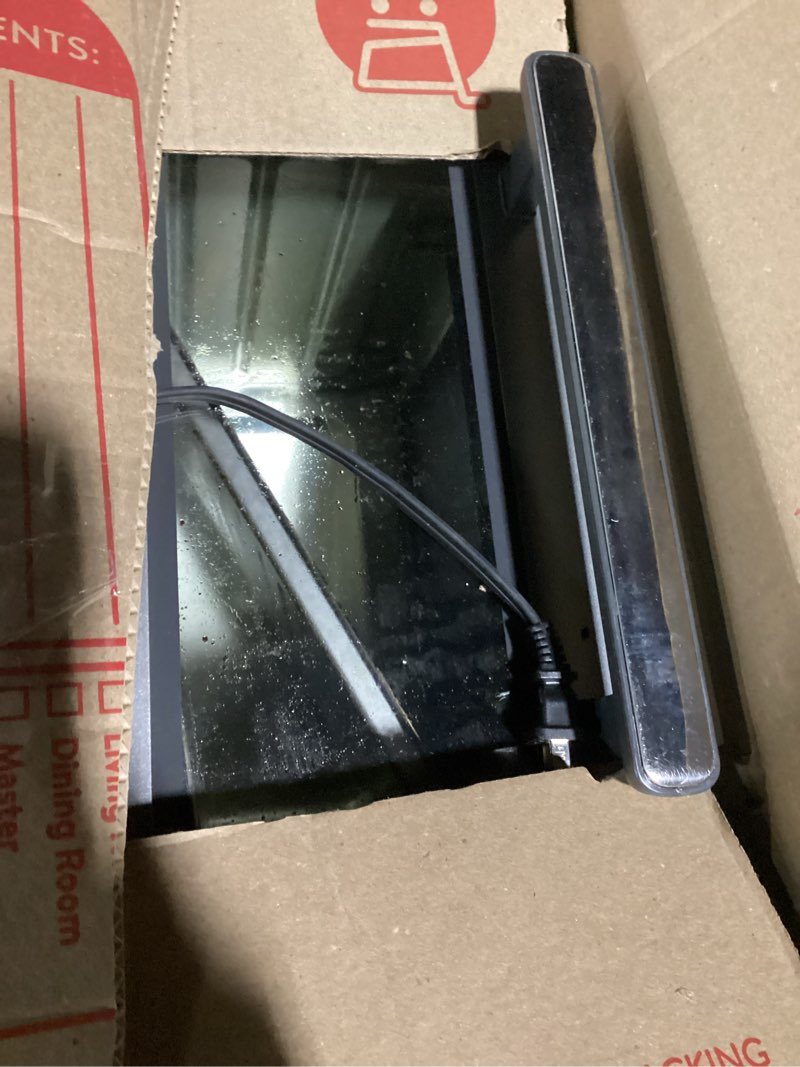 Condition photo showing As Is for oster 10 function air fryer oven toaster oven countertop new model