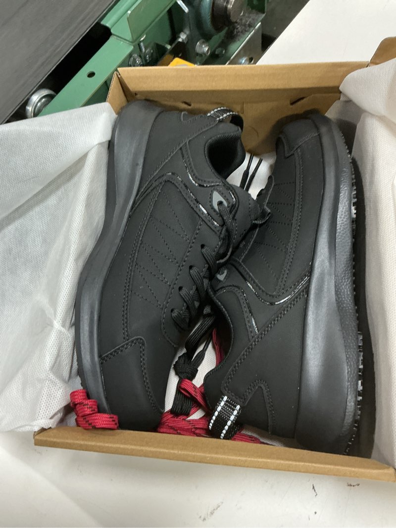 Condition photo showing New/Like New for spiez women's non slip shoes, waterproof oilproof slip resistant work sneakers for chef, food service, restaurant, and nursing - black size 8.5
