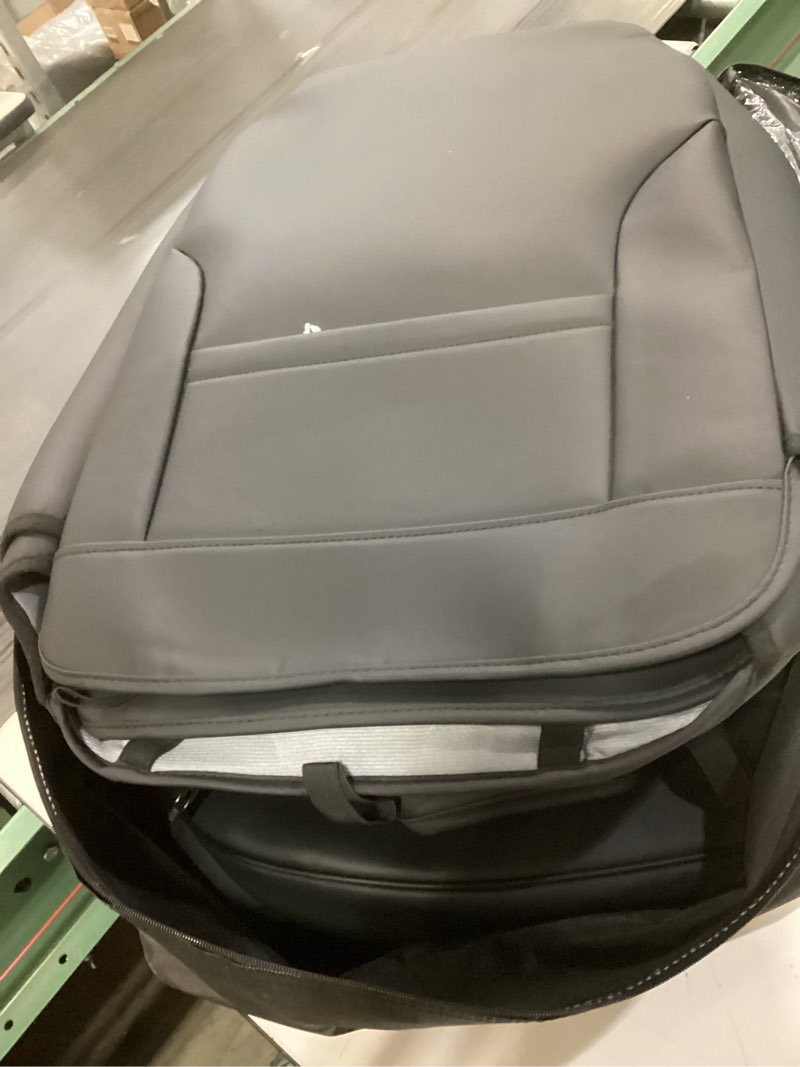 Condition photo showing Good Condition for Coverado Car Seat Covers Full Set, Luxury Nappa Leather Seat Cover, Universal Seat Covers for Cars, Front and Back Waterproof Seat Cover Car Seat Protector Fit for Most Cars(Black) Black Fullset