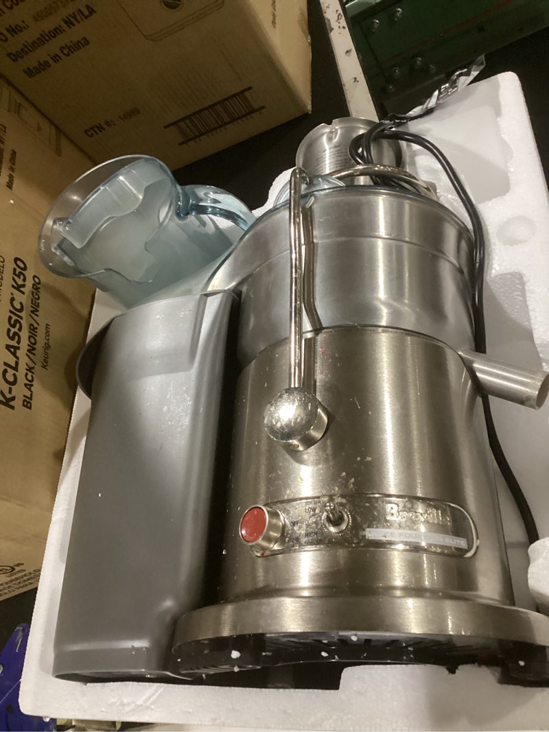 Condition photo showing As Is for breville juice fountain elite 800jexl, silver