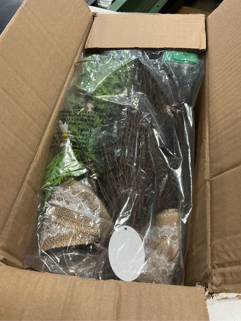 Condition photo showing Good Condition for 24 inch pre-lit spring summer teardrop swag for front door battery operated with timer rustic country decor with roses daisies wildflower burlap & lace bow for farmhouse home decor