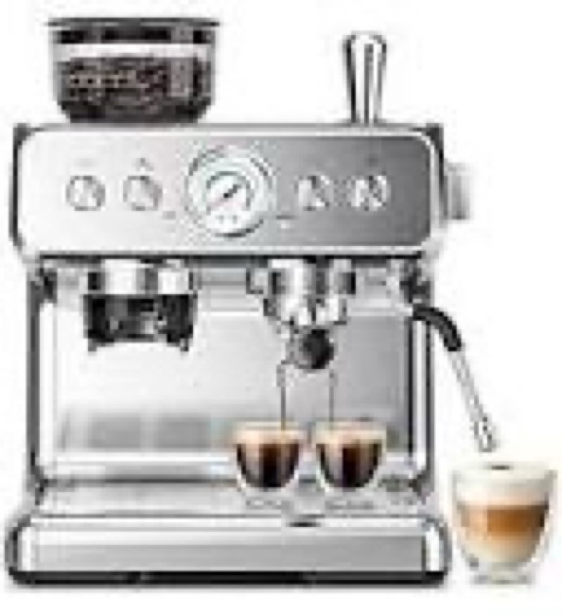 kismile espresso machine with grinder, 20 bar expresso coffee machines with milk frother, 58mm expre