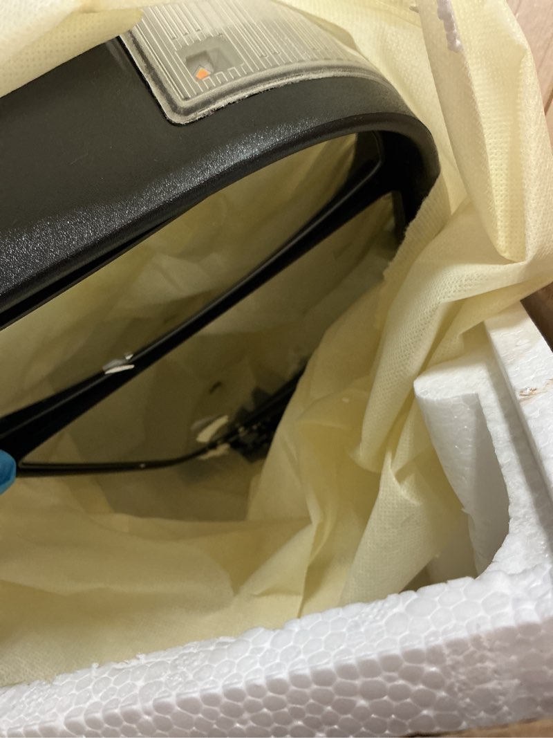Condition photo showing Good Condition for left driver side tow mirror fits for 2019-2022 ram 2500 3500 2019-2020 4500 5500 base support power glass adjust heated manual folding with turn signal & puddle& driving light with bsm