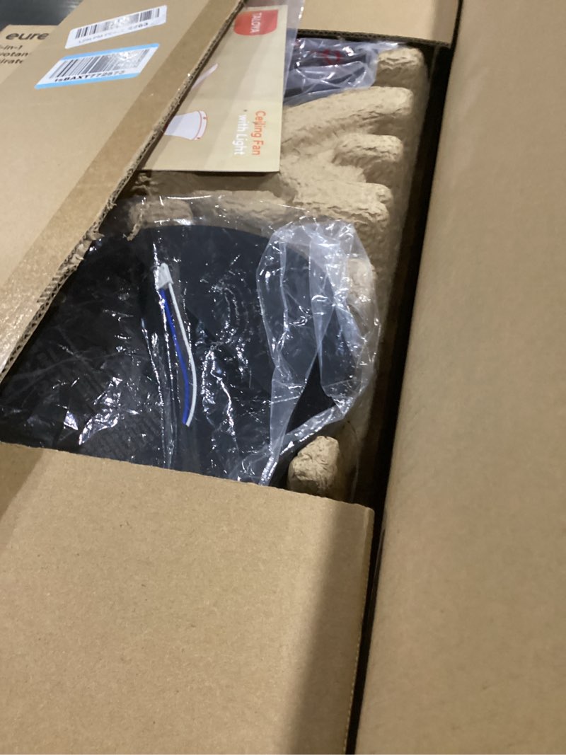 Condition photo showing Good Condition for TALOYA 52 Inch Ceiling Fan with Led Light Remote Control Flush Mount Low Profile for Bedroom Farmhouse Patio Outdoor Living Room Kitchen Dining Room,DC Motor,Reversible,Black 52 Inch-Standard Black