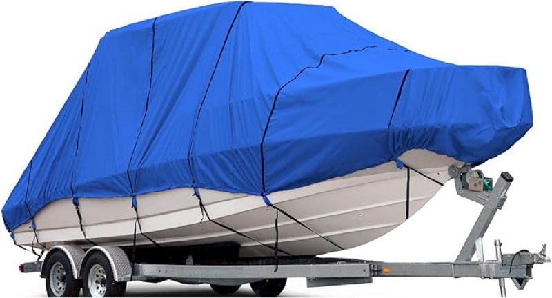 Budge B-620-X7 Blue 22'-24' Long (Beam Width up to 106") 600 Denier Waterproof Breathable Hard/T-Top Boat Cover