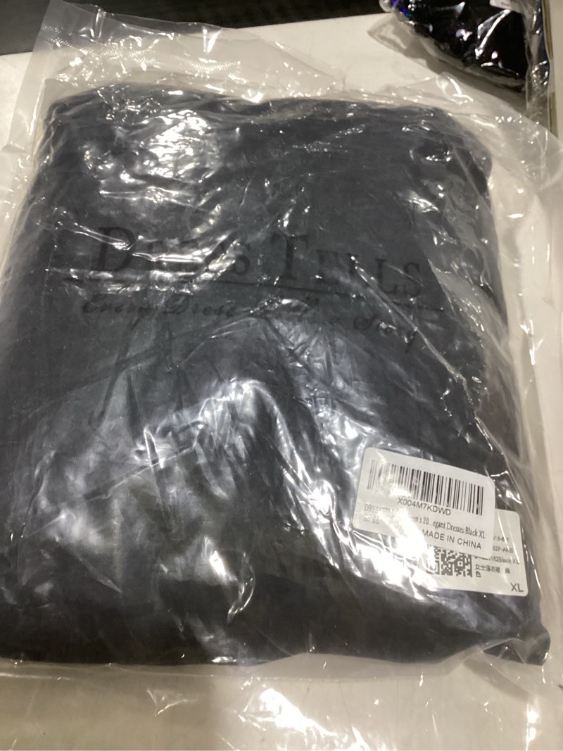 Condition photo showing Good Condition for DRESSTELLS Women's Cocktail Dress, Strapless Tube Top Long Maxi Summer Formal Mesh Dresses 2025 Black X-Large