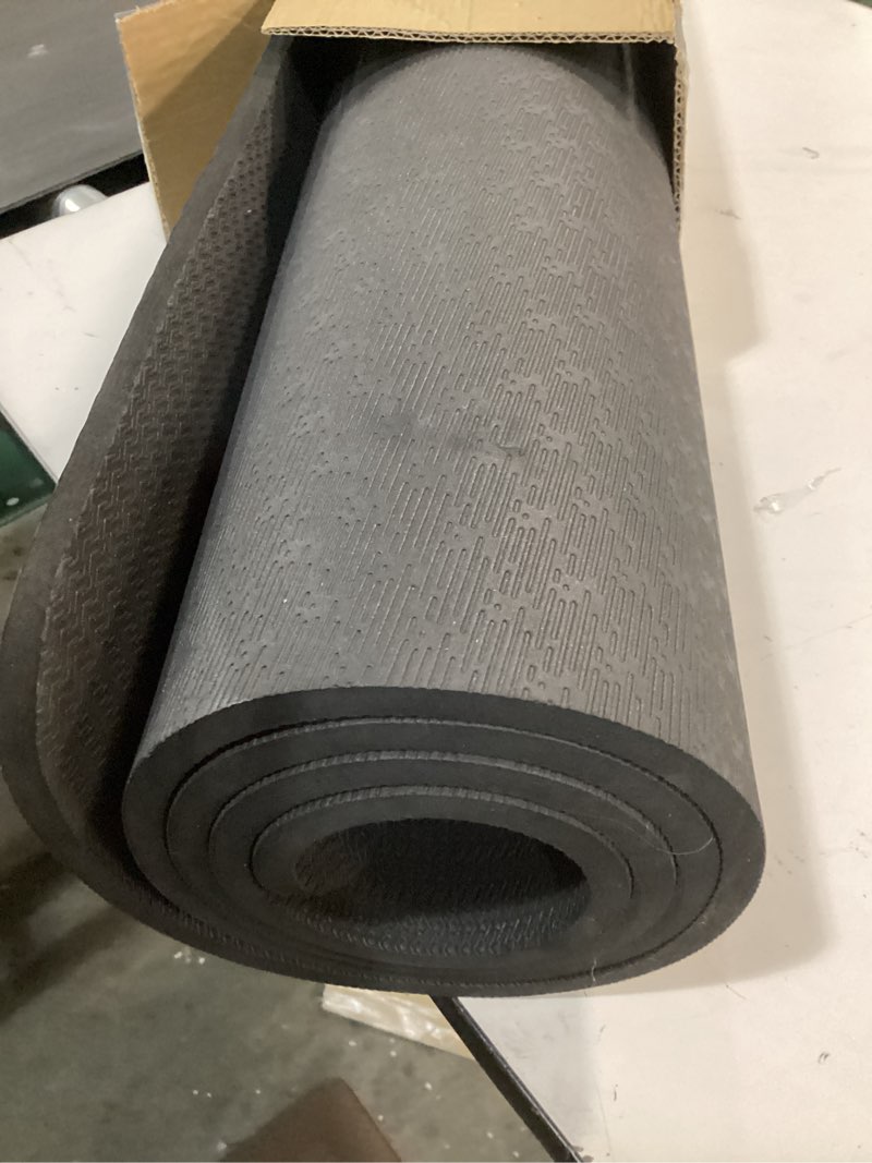 Condition photo showing Good Condition for Hatha Yoga Extra Thick TPE Yoga Mat - 72"x 32" Thickness 1/2 Inch -Eco Friendly SGS Certified - With High Density Anti-Tear Exercise Bolster For Home Gym Travel & Floor Outside Black