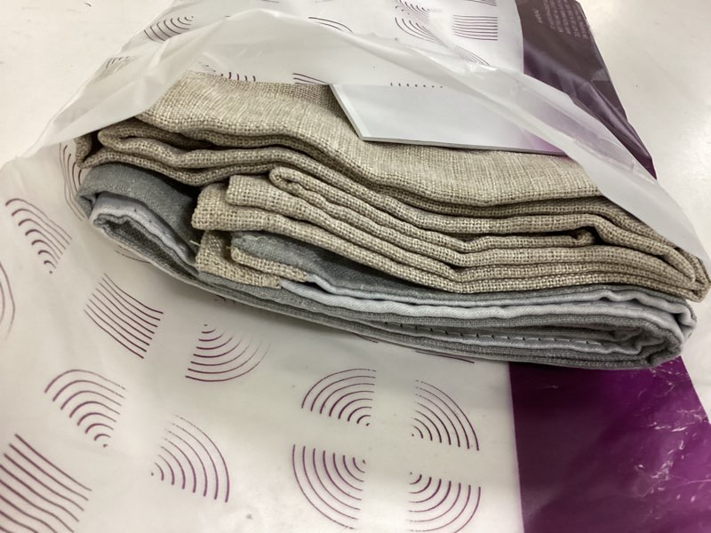 Condition photo showing Good Condition for jinchan Gray Linen Textured Valance Curtain Blackout Kitchen Small Drapes for Windows 18 Inch Length Farmhouse Rustic Double Layer Valance for Living Room Laundry Rod Pocket 1 Panel Grey 50"W x 18"L (Pack of 1) Linen Blend | Grey