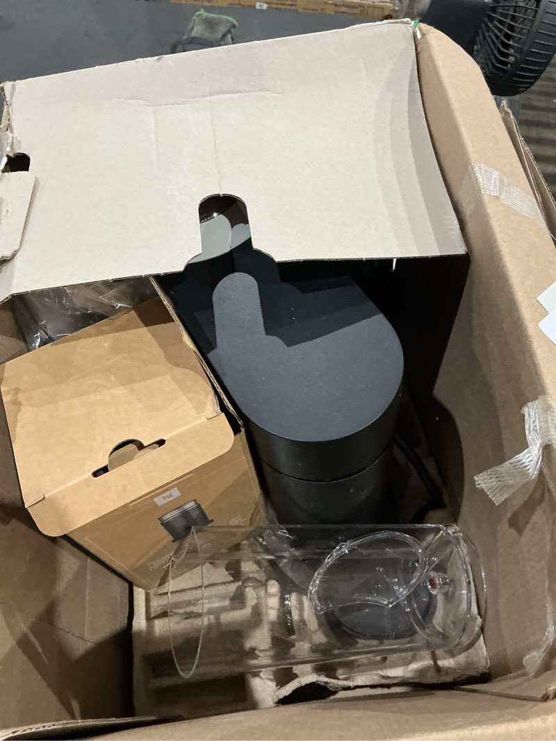 Condition photo showing As Is for nespresso vertuo next coffee and espresso maker by breville, with aeroccino milk frother machine + frother gray
