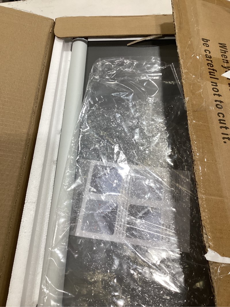 Condition photo showing New/Like New for heavy-duty poster stand holder 11"x 17" pedestal floor standing sign holder vertical and horizontal view sign display, pvc magnetic frame, black square-magnetic-black-11x17in