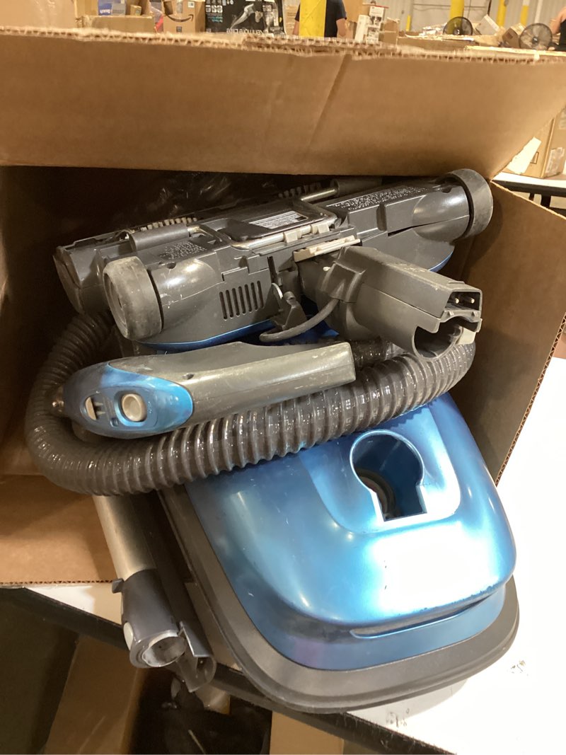 Condition photo showing As Is for kenmore bc3005 pet friendly lightweight bagged canister vacuum cleaner with extended telescoping wand, hepa, 2 motors, retractable cord, and 4 cleaning tools, blue