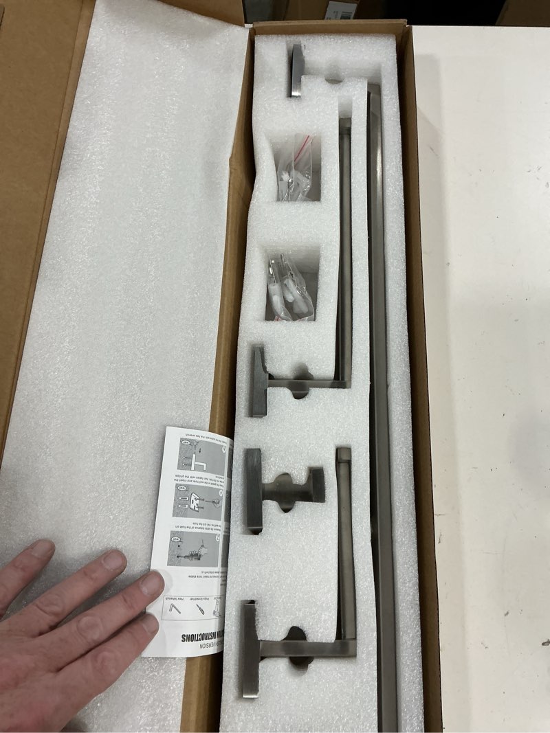 Condition photo showing New/Like New for turs bathroom hardware set brushed towel bar set stainless steel bathroom accessories towel holder sets wall mounted brushed 23.6 inch