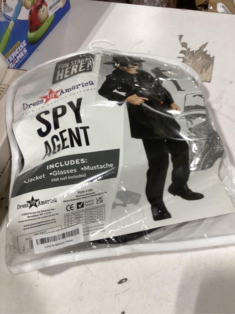 Condition photo showing Good Condition for dress up america detective costume - spy costume for kids - secret agent set for boys and girls large
