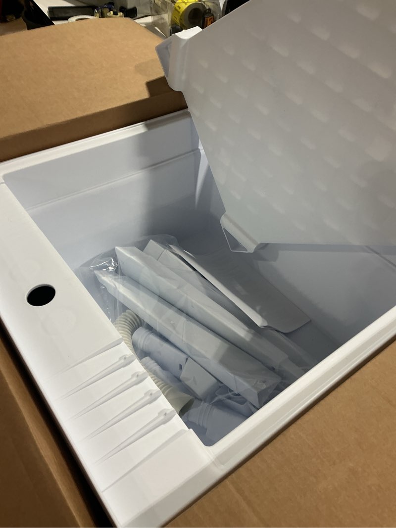 Condition photo showing Good Condition for project source 24-in x 24-in 1 -basin white freestanding utility tub with drain with faucet