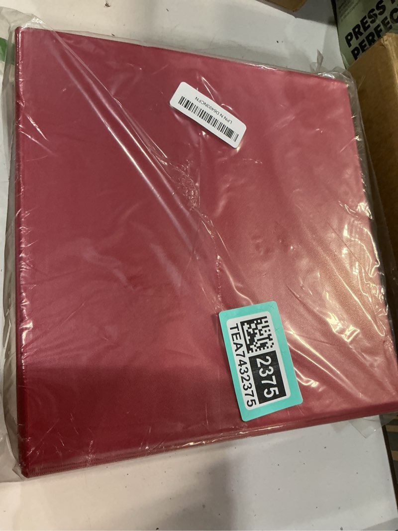 Condition photo showing As Is for samsill 3 inch 3 ring binders, economy round ring, clear view cover, 550 sheet capacity - for school, home, office - red, 4 pack red 4-pack 3-inch