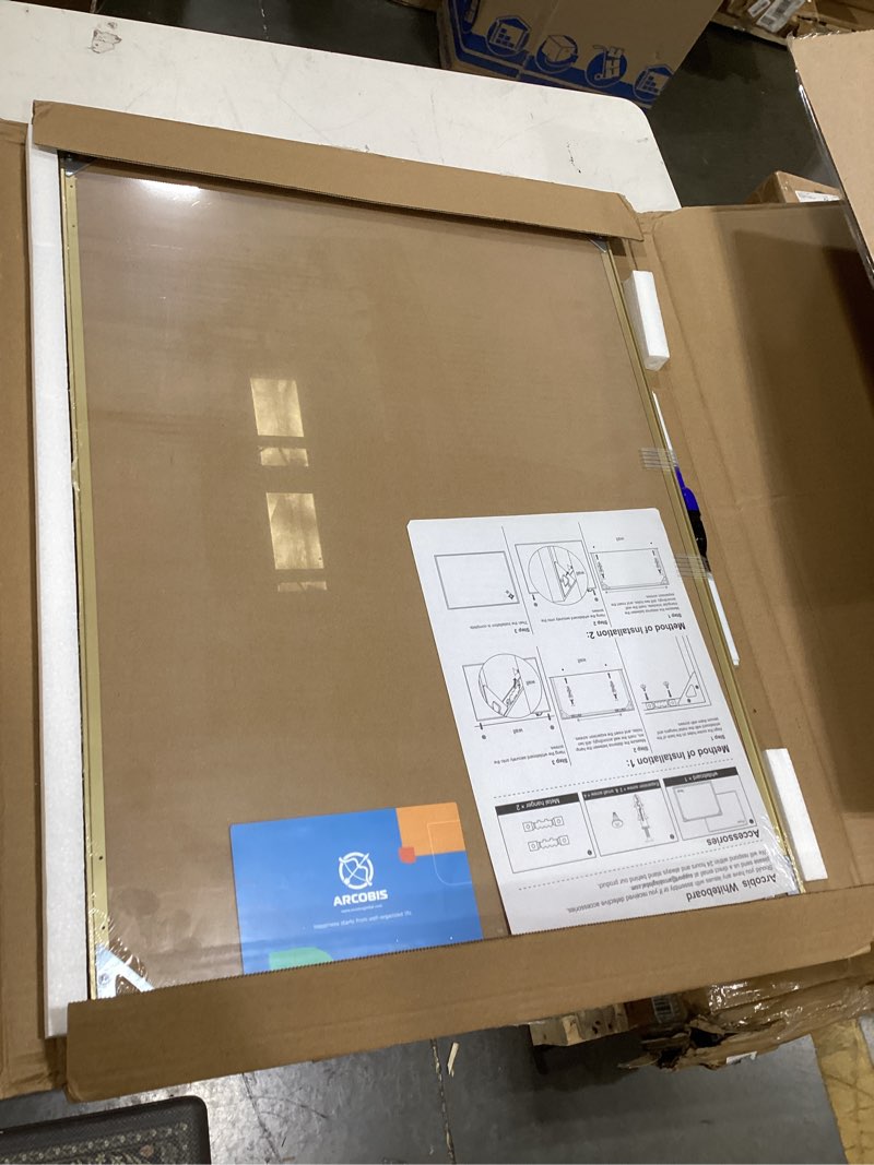 Condition photo showing Good Condition for arcobis dry erase cork board combo, 24"x18" whiteboard with linen for wall, magnetic dry erase bulletin board, vision board for home, office, school, off white