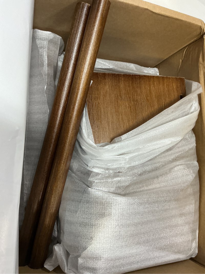 Condition photo showing New/Like New for freestanding bathroom toilet paper holder stand with shelf, bamboo toilet paper roll holder with wet