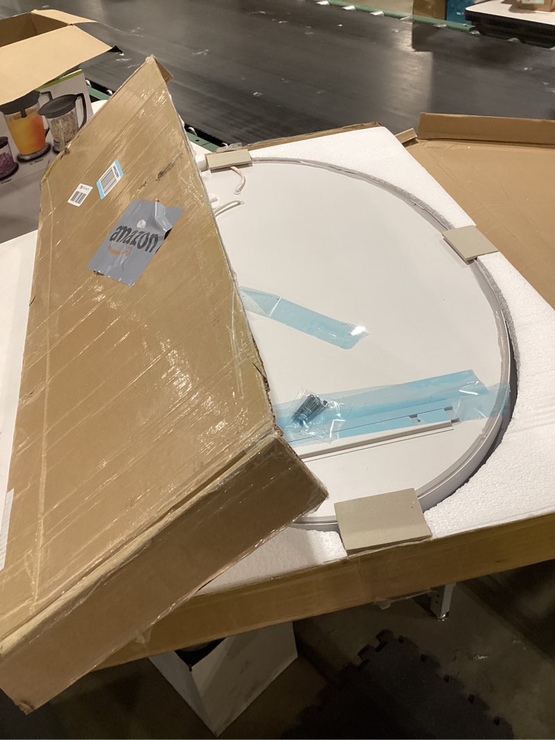 Condition photo showing New/Like New for SMIROR Oval LED Bathroom Mirror 24x36, Lighted Vanity Mirror for Wall, Anti-Fog, Shatter-Proof, Dimmable, Memory, 3 Colors (Front Lights + Backlit)