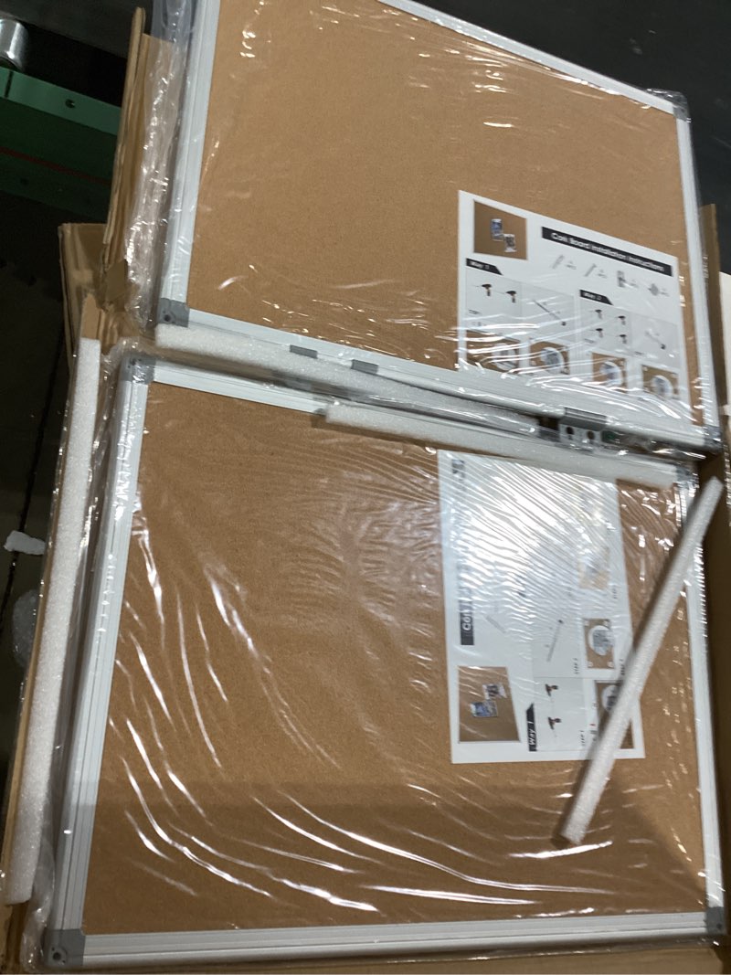 Condition photo showing Good Condition for board2by 2-pack cork board bulletin board 24 x 18, silver aluminium framed corkboard, office board for wall cork, large wall mounted notice pin board for home, office and school 2 pack 18" x 24"