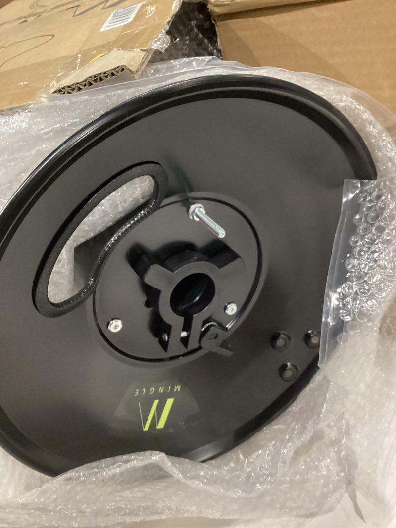 Condition photo showing Good Condition for m mingle high pressure washer hose reel 150ft, heavy duty steel hose reel, manual crank power washer hose reel with 3/8" pressure wash whip hose, swivel arm and mounting bracket, 4000 psi