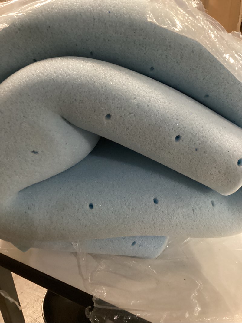 Condition photo showing As Is for Best Price Mattress 1.5 Inch Ventilated Memory Foam Mattress Topper, Cooling Gel Infusion, CertiPUR-US Certified, Dorm Essentials, Full Full 1.5 Inch