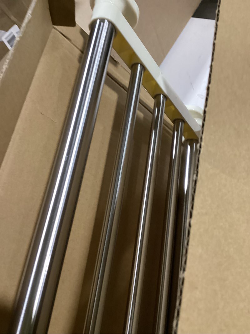 Condition photo showing New/Like New for Hershii Expandable Shelf Rod Closet System Heavy Duty Clothes Hanger Adjustable DIY Storage Organizer Shoe Rack 29.4 - 46.25 inches Ivory