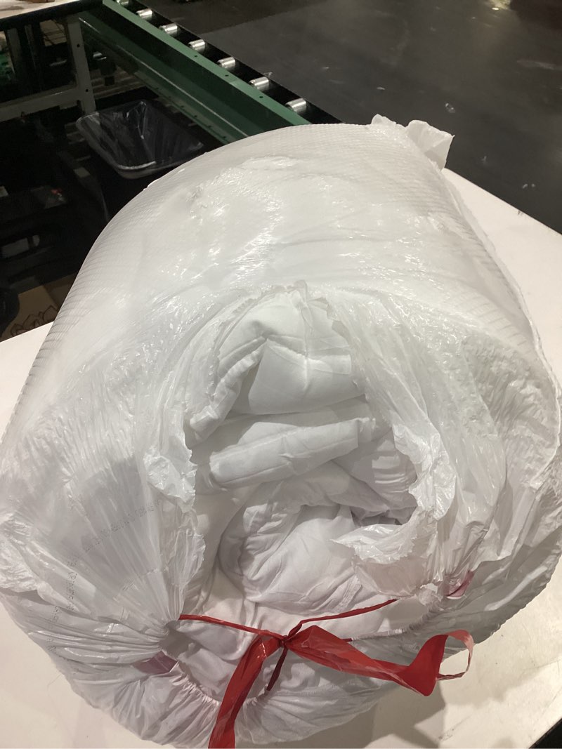 Condition photo showing As Is for elemuse king mattress topper for back pain, extra thick mattress pad cover, plush soft pillowtop with elastic deep pocket, overfilled down alternative filling white king