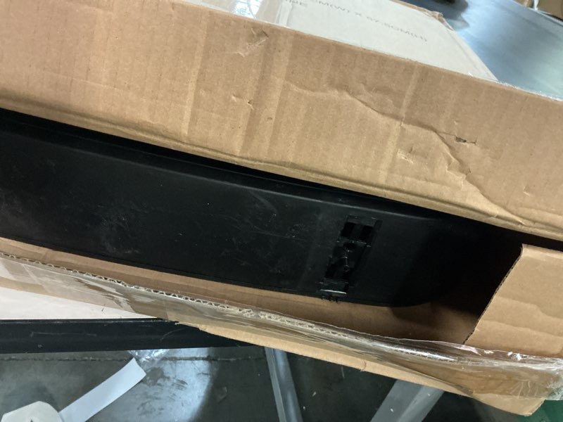 Condition photo showing As Is for Amazon Basics 3 Speed Box Fan, Indoor Electric Fan for Home Cooling, 5 Blades, Lightweight Design, 67 Watts, 20-Inch, Black, 6.8"D x 20.86"W x 21.33"H