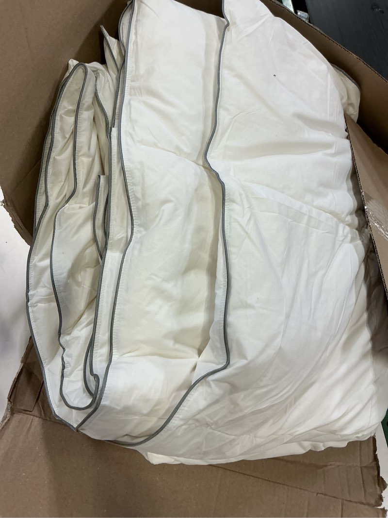 Condition photo showing As Is for goose down comforters 100% cotton shell twin size comforter luxury duvet insert, all season white bed comforter medium warmth goose down duvet,430 thread (twin 68x90) white twin(68x90")