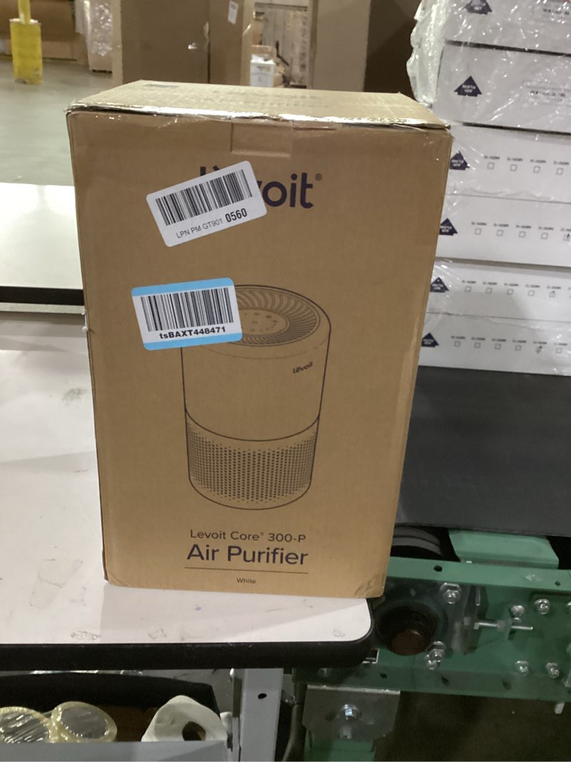 Condition photo showing New/Like New for levoit air purifier for home allergies pet hair in bedroom, covers up to 1073 ft² by 56w high torque motor, aham verifide, 3-in-1 filter with hepa sleep mode, remove dust smoke odor, core300-p, white