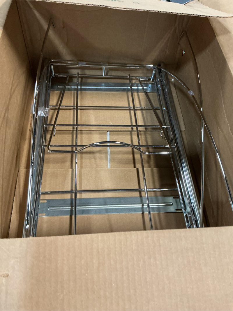 Condition photo showing As Is for hardware resources steel 35-quart black trash can with smooth traction, complete waste management system