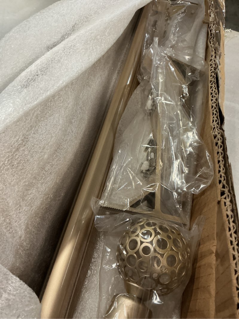 Condition photo showing Good Condition for double curtain rod for windows, aluminum alloy heavy duty dual rod with decorative finials, silent c