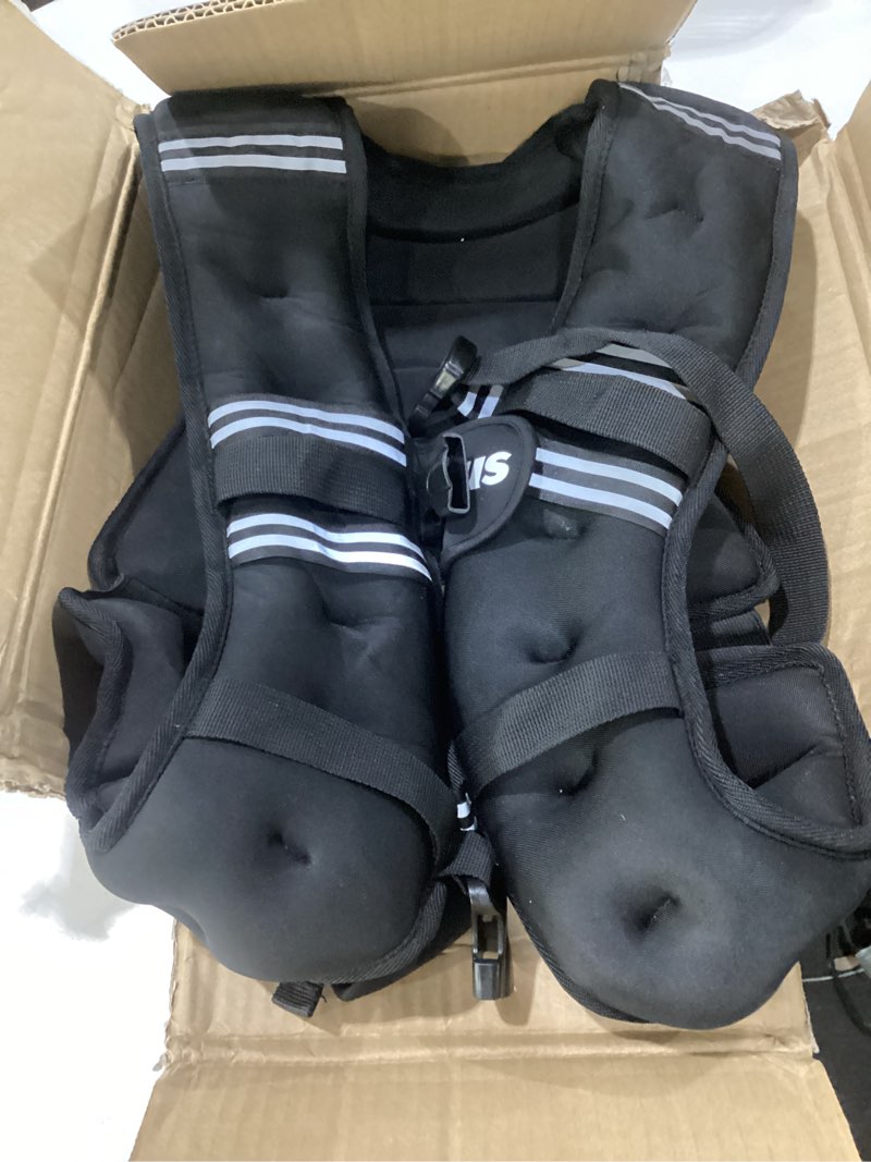 Condition photo showing Good Condition for zelus weighted vest, 6lb/8lb/12lb/16lb/20lb/25lb/30lb weight vest with reflective stripe for workout, strength training, running, fitness, muscle building, weight loss, weightlifting 30lb black